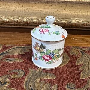 Crown Multicolor Floral Ceramic Jar with Lid